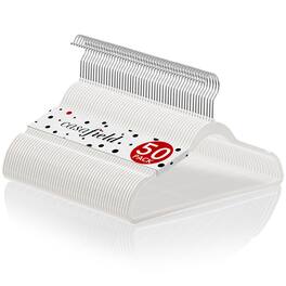 Casafield - 50 Velvet Suit Hangers - Space-Saving Non-Slip Clothes Hangers - Ivory