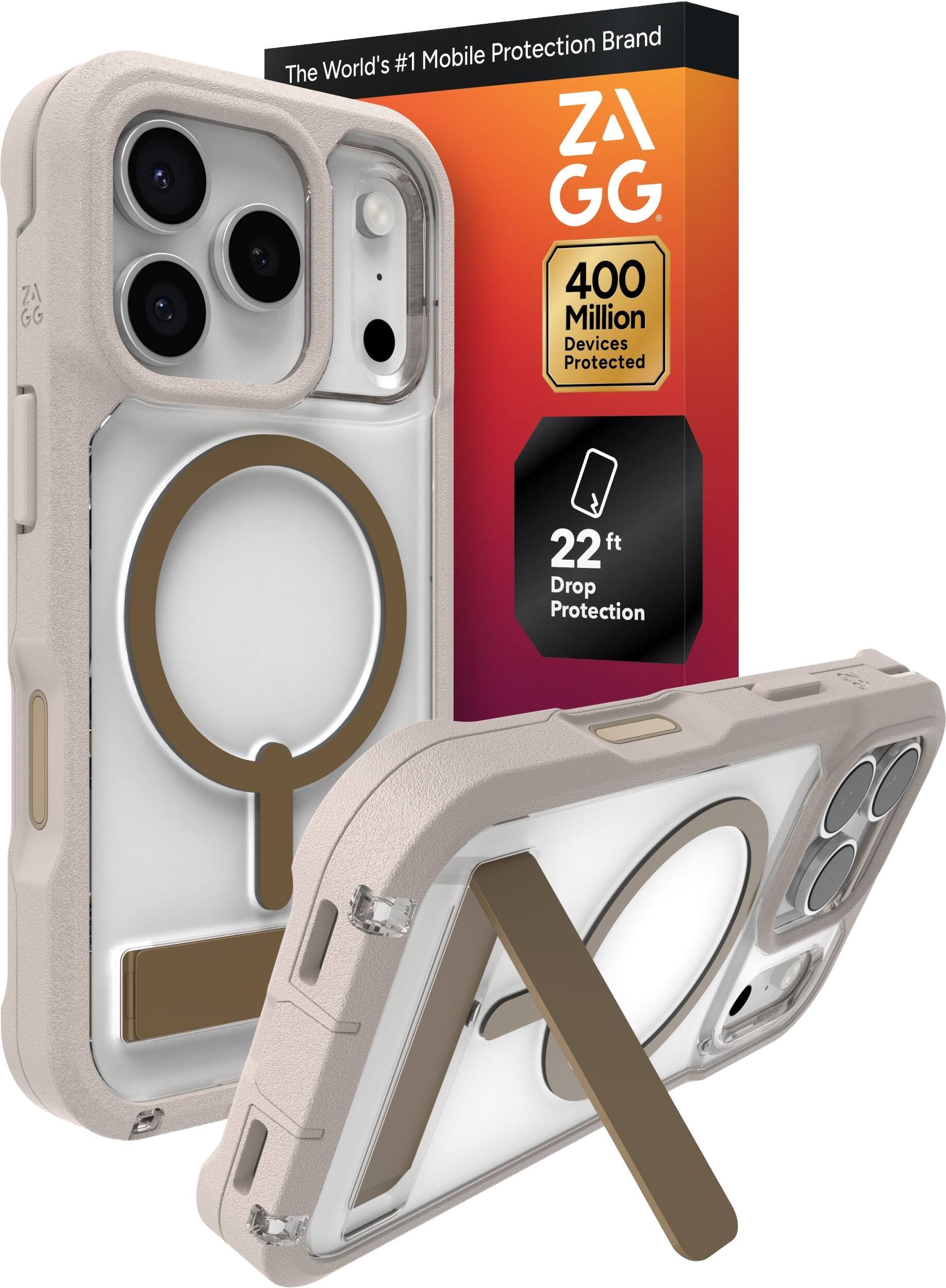 ZAGG - Rainier Snap with Kickstand for Apple iPhone 17 Pro - Sandstone