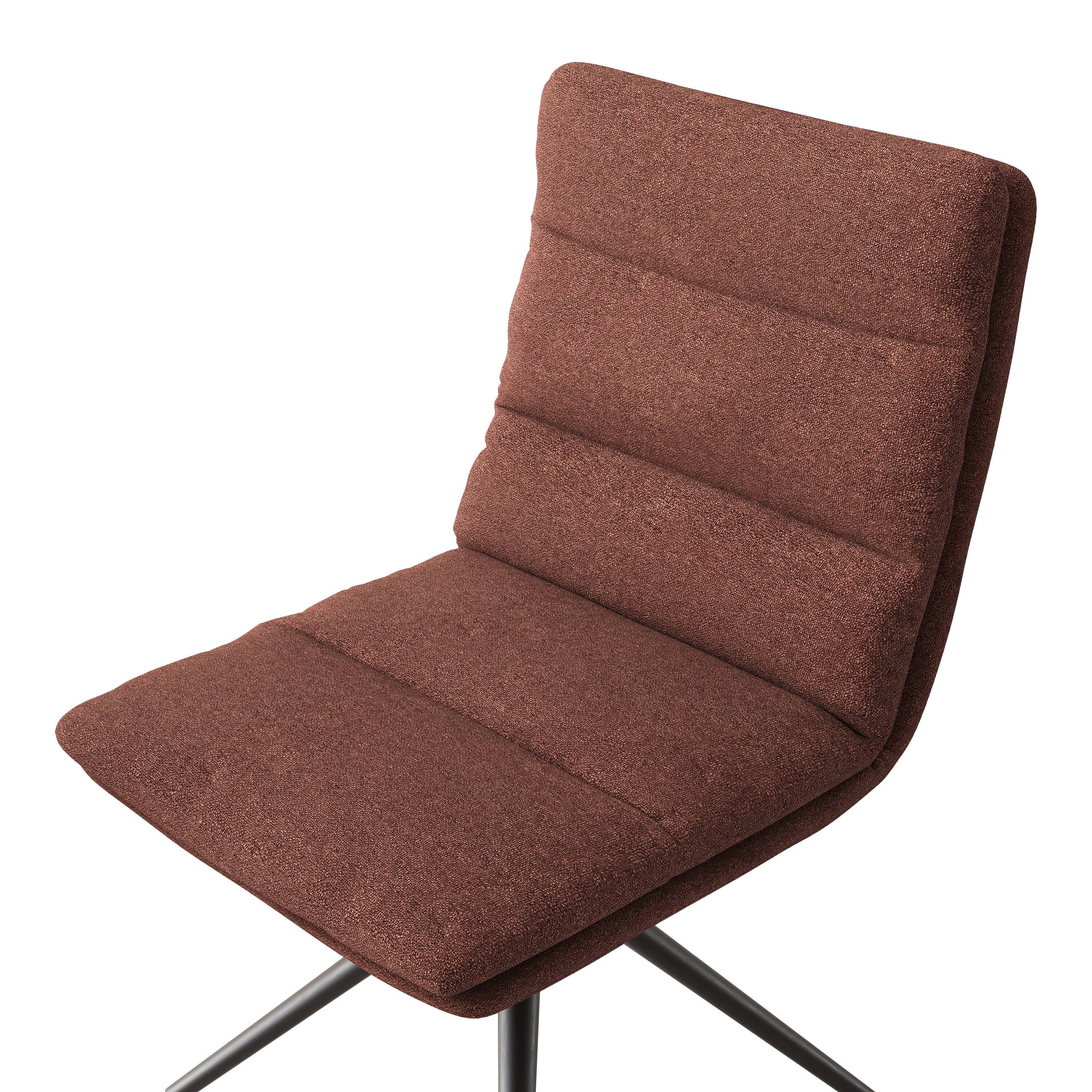 Alt View 2. POVISON - Modern Swivel Upholstered Dining Chairs Set of 2, Linen Side Chairs, Brown & Black, Home Office Task Desk Chairs - Black & Brown.