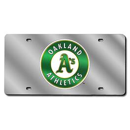 Rico Industries - Oakland Athletics Baseball - The A's - MLB Logo Mirror Look Laser License Plate - Multi
