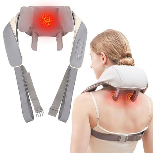 Front. Vulpecula Spade - Neck Massager with Heat Function Wireless Portable Neck Shoulder Massager,2 Modes 2 Levels Massager Women Men.