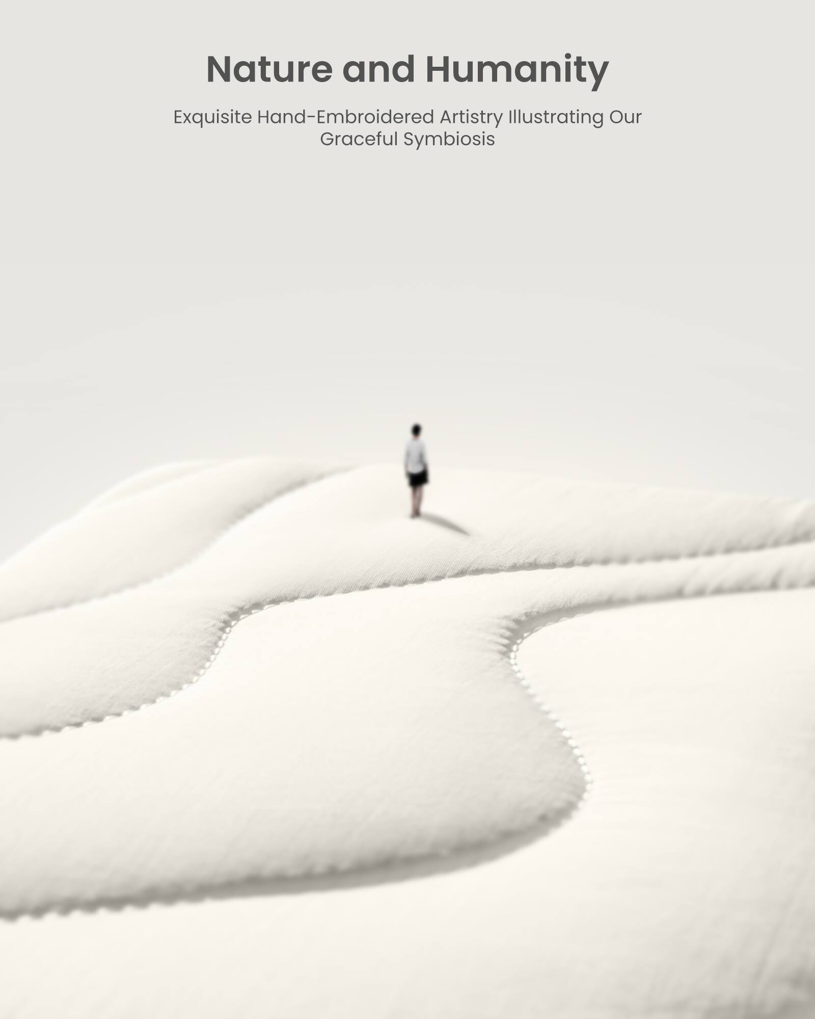 Nature and Humanity: Exquisite Hand-Embroidered Artistry Illustrating Our Graceful Symbiosis