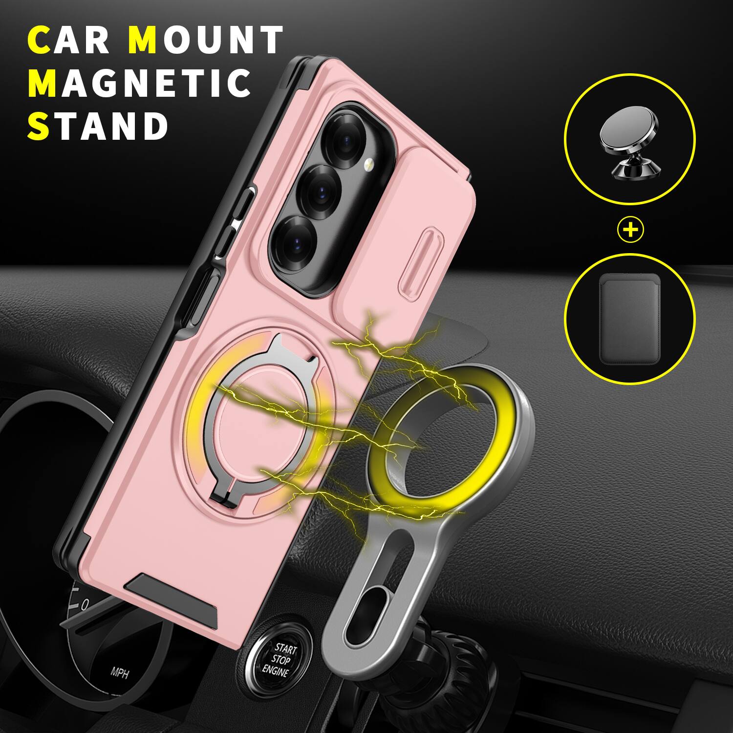 CAR MOUNT MAGNETIC STAND + 0 MPH START STOP ENGINE