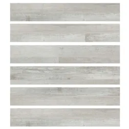 APRILSOUL - 30PCS 12 MIL 6x36x2mm Vinyl Peel and Stick Flooring Tile Water Resistant - Gray