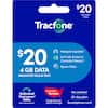 $20 plus taxes & fees
Tracfone
Hotspot capable*
$20
4 GB DATA
UNLIMITED TALK & TEXT
Int'l talk & text to Canada/Mexico*
Spam Filter
Unlimited Carryover Data with active service*
Covered by Verizon
No contract 30-day plan
Image does not depict coverage
Smartphone card