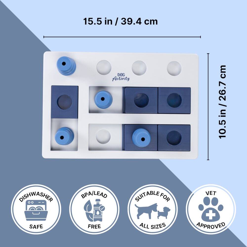 15.5 in / 39.4 cm  
DOG Activity  
10.5 in / 26.7 cm  

DISHWASHER SAFE  
BPA/LEAD FREE  
SUITABLE FOR ALL SIZES  
VET APPROVED