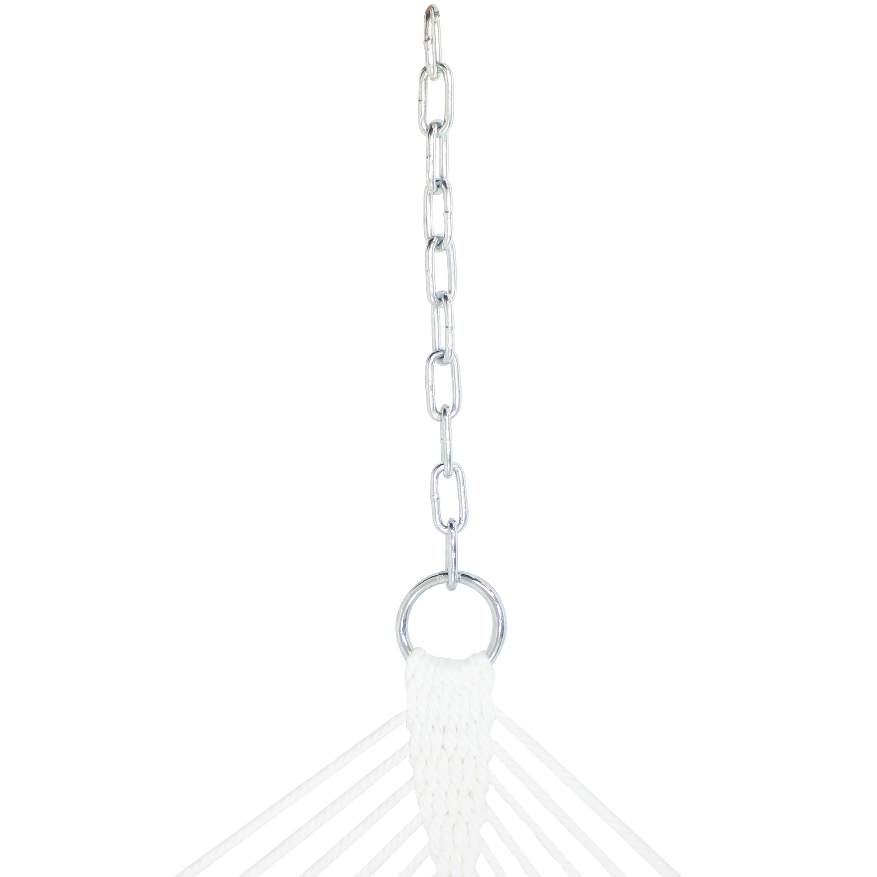 Alt View 6. Sunnydaze - 2-Person Quilted Fabric Hammock with Steel Stand - Blue & Green.