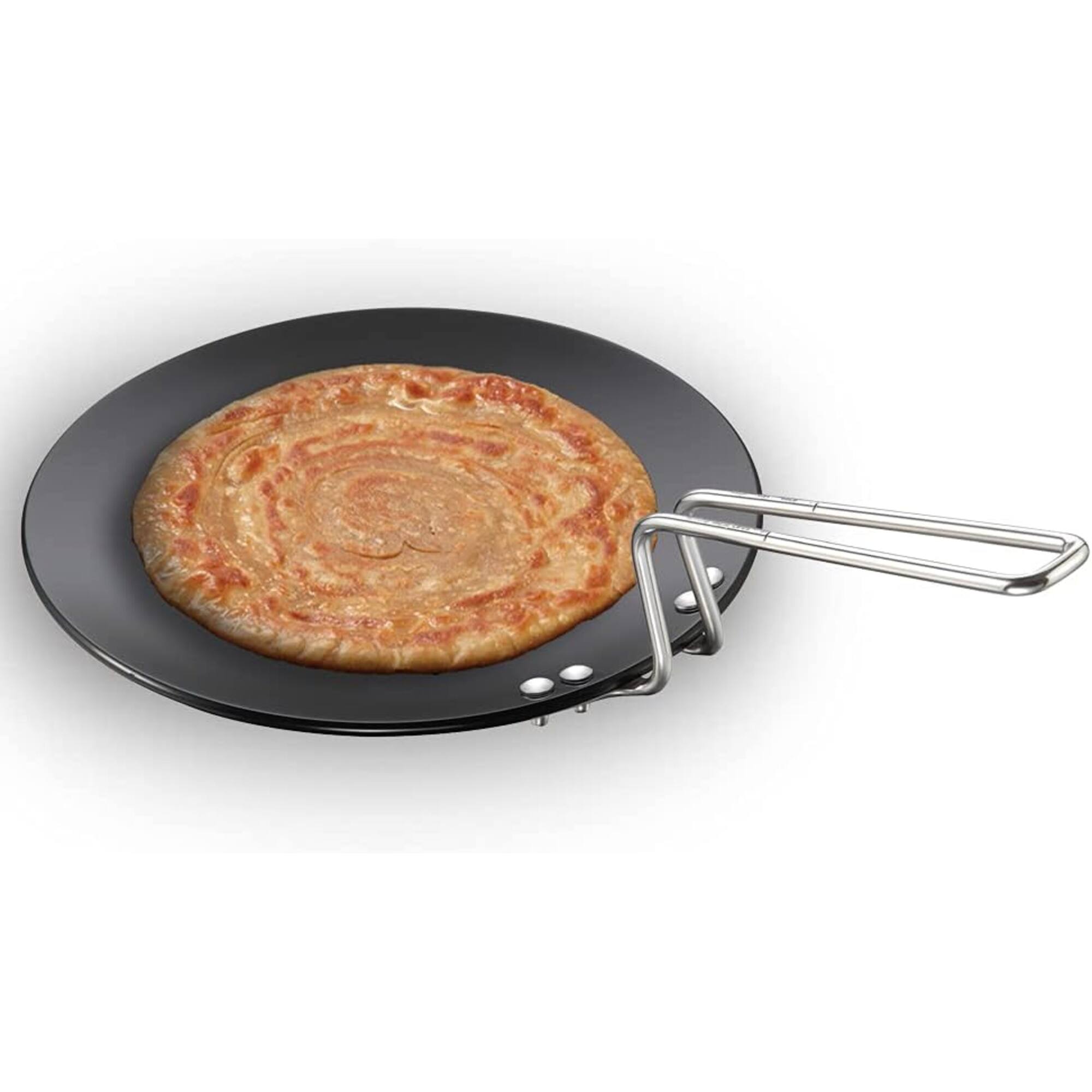 Front. Hawkins - Hawkins AT28 Black 11 Inch Hard Anodised Tava Griddle - Black.