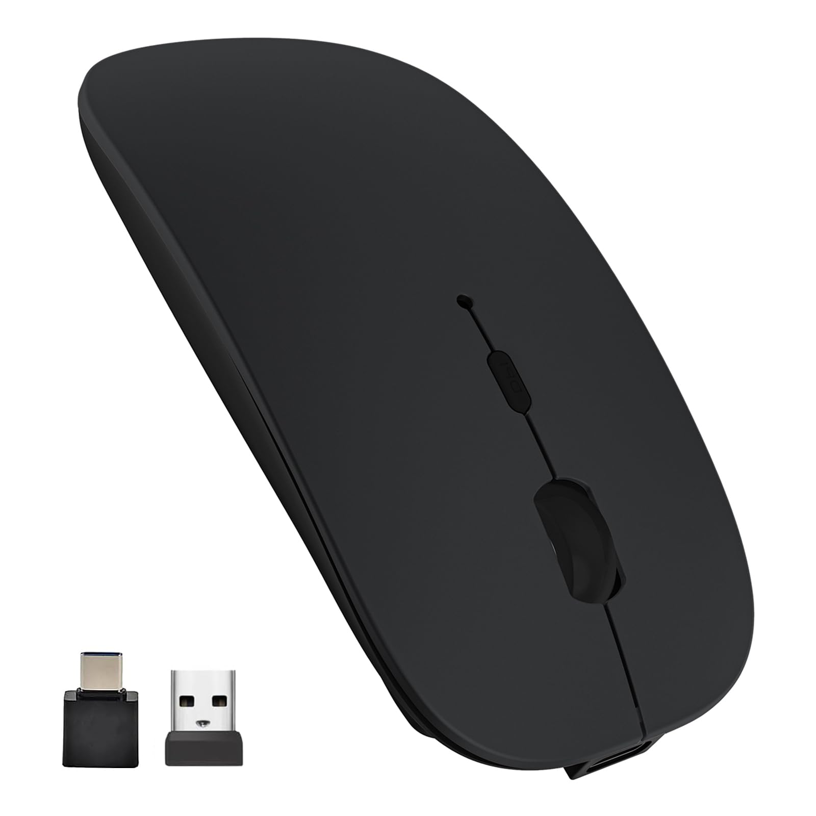 Comfort Essence - Wireless Mouse Dual Mode Silent Rechargeable Mice With Usb c To Usb Adapter For Macbook Laptop Tablet - Wireless - Default