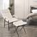 Alt View 1. Gymax - Gymax Modern Accent Chair w/ Ottoman Linen Fabric Arm Chair w/ Adjustable Backrest - Beige.