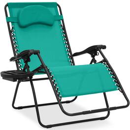 Best Choice Products - Oversized Zero Gravity Chair, Folding Outdoor Patio Recliner w/ Cup Holder - Mint