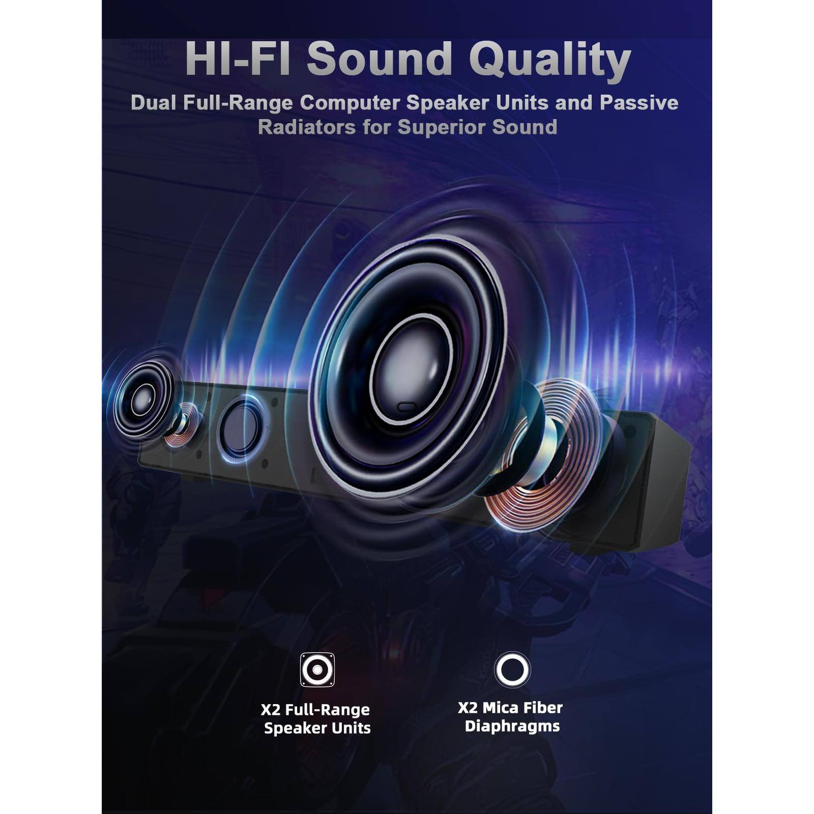 HI-FI Sound Quality  
Dual Full-Range Computer Speaker Units and Passive Radiators for Superior Sound  

X2 Full-Range Speaker Units  
X2 Mica Fiber Diaphragms