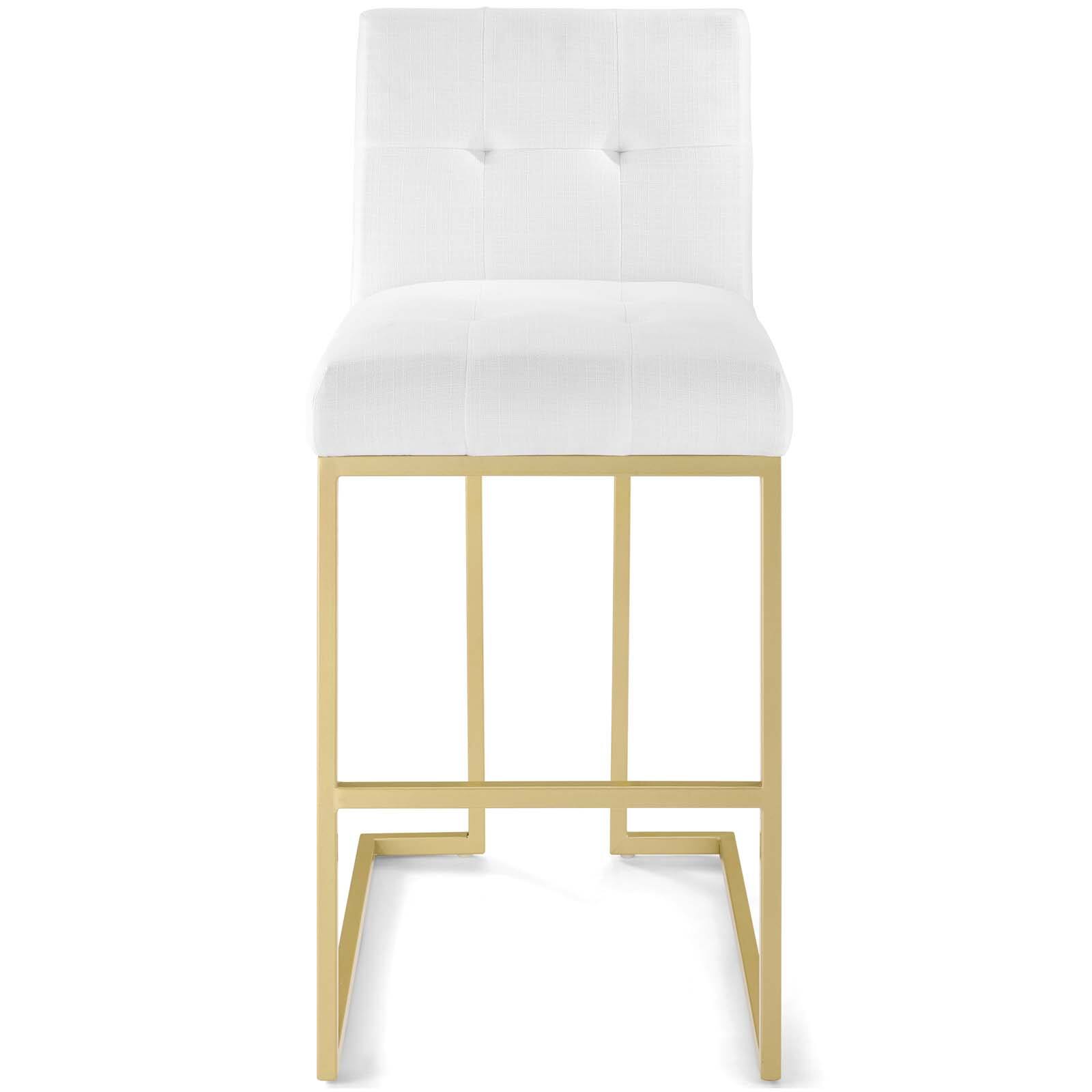 Alt View 2. Modway - Privy Gold Stainless Steel Upholstered Fabric Bar Stool by Modway - Gold White.