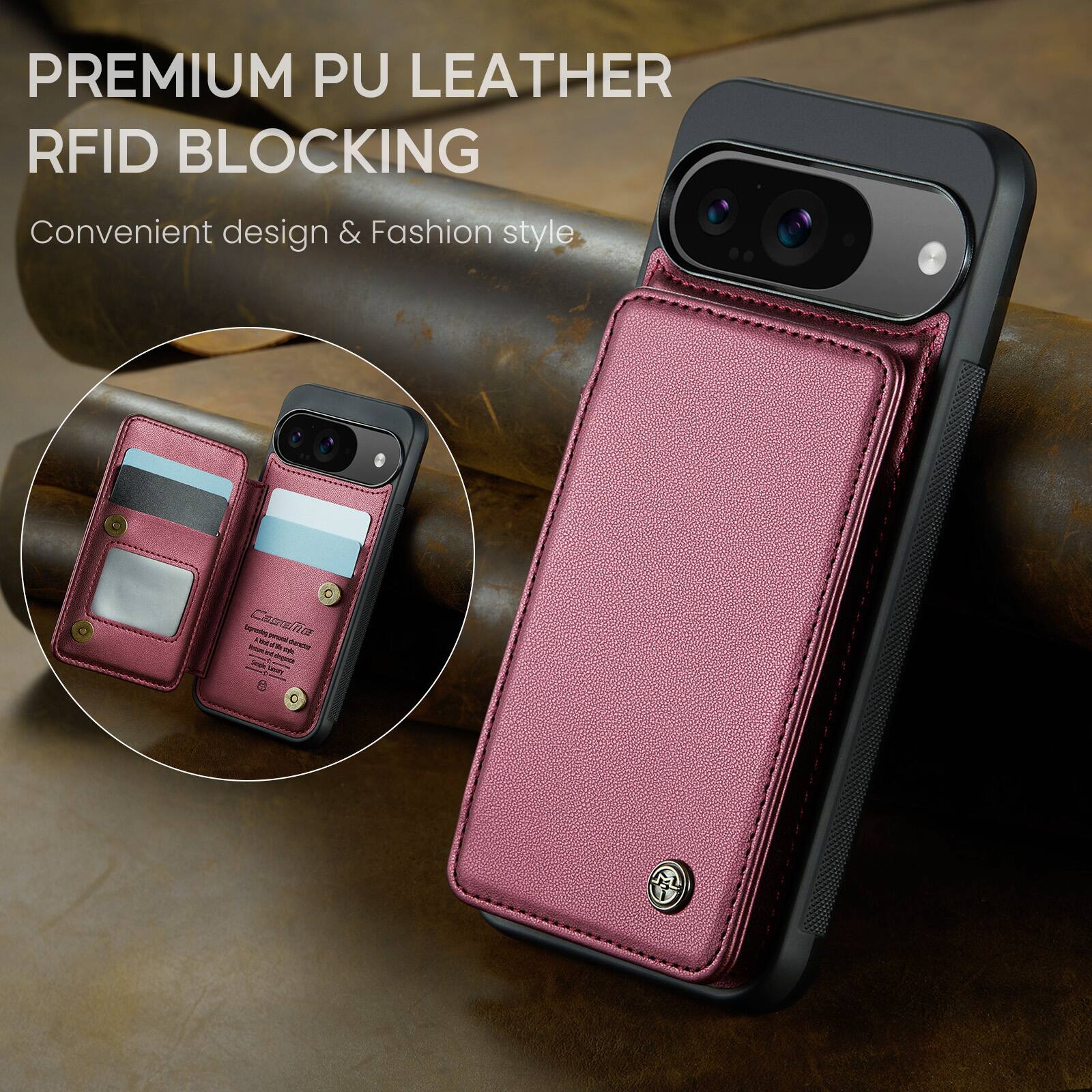 PREMIUM PU LEATHER RFID BLOCKING  
Convenient design & Fashion style
