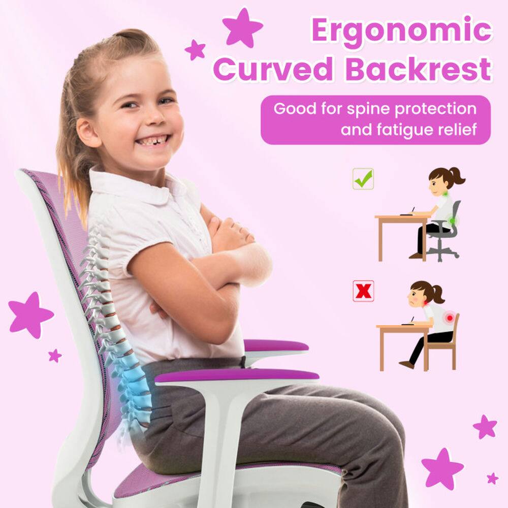 Ergonomic Curved Backrest  
Good for spine protection and fatigue relief