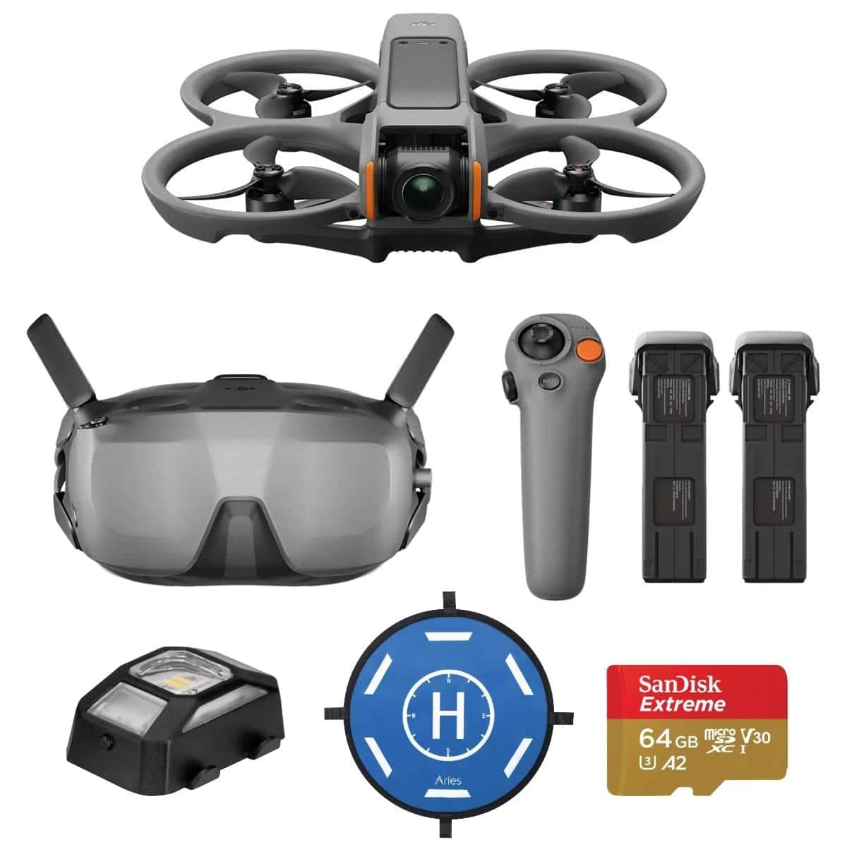 Bundle - DJI - Avata 2 Fly Smart Combo (3 Batteries), FPV Drone with Camera 4K, Immersive, One-Push Acrobatics,155° FOV,
