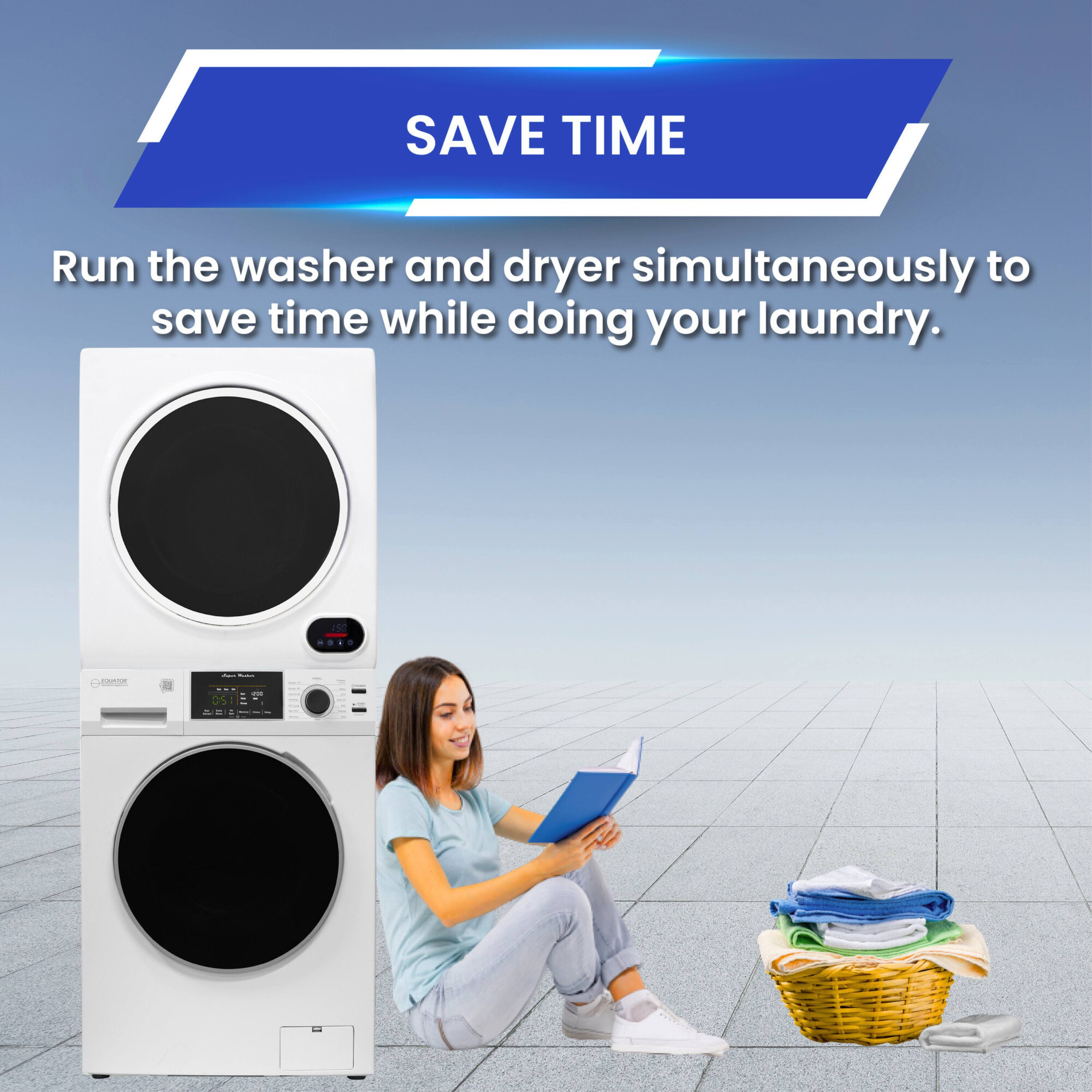 SAVE TIME

Run the washer and dryer simultaneously to save time while doing your laundry.