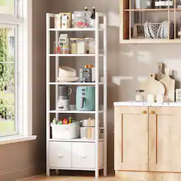 Furnulem - 6Layers for Book Storage Bookshelf - White