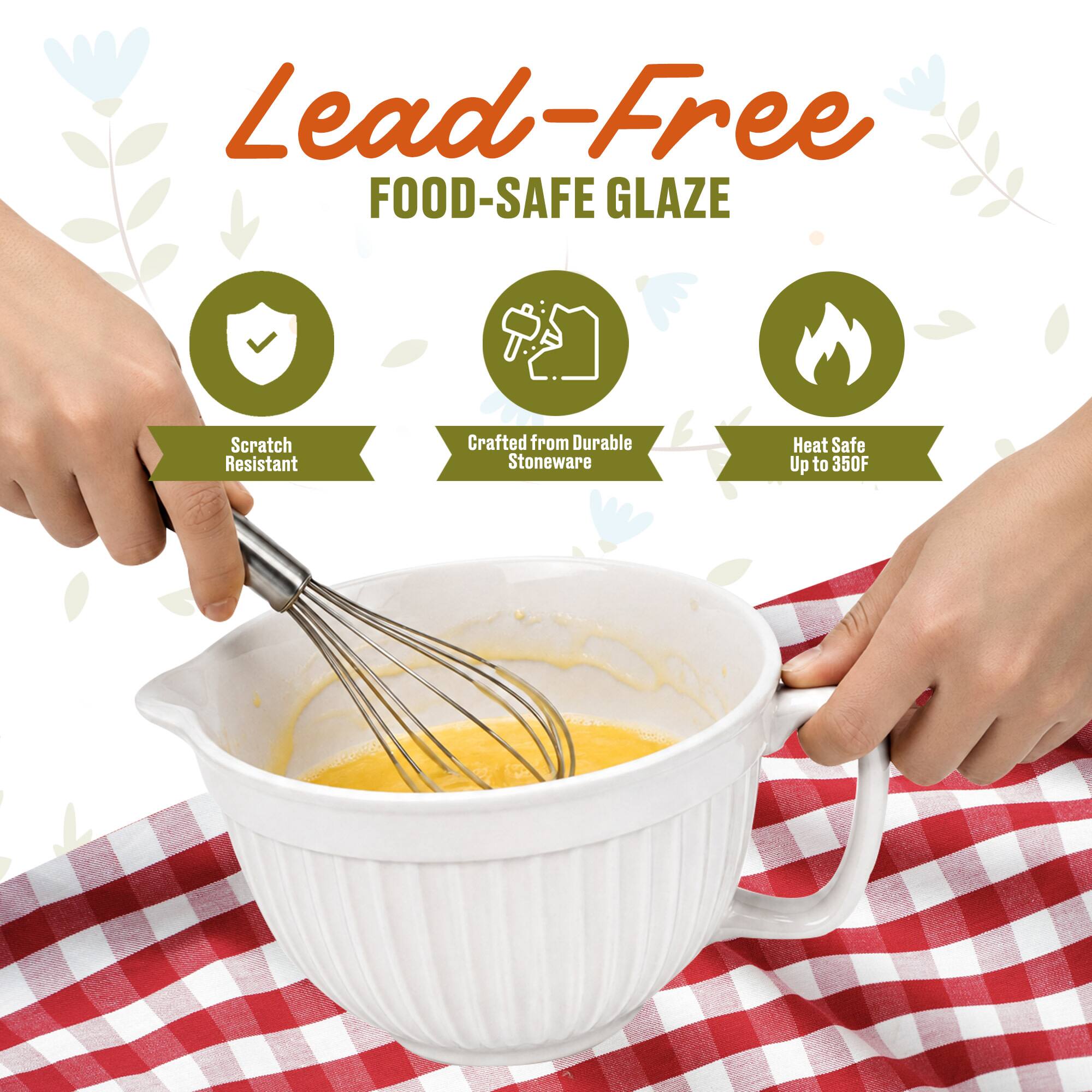Lead-Free FOOD-SAFE GLAZE

Scratch Resistant

Crafted from Durable Stoneware

Heat Safe Up to 350F