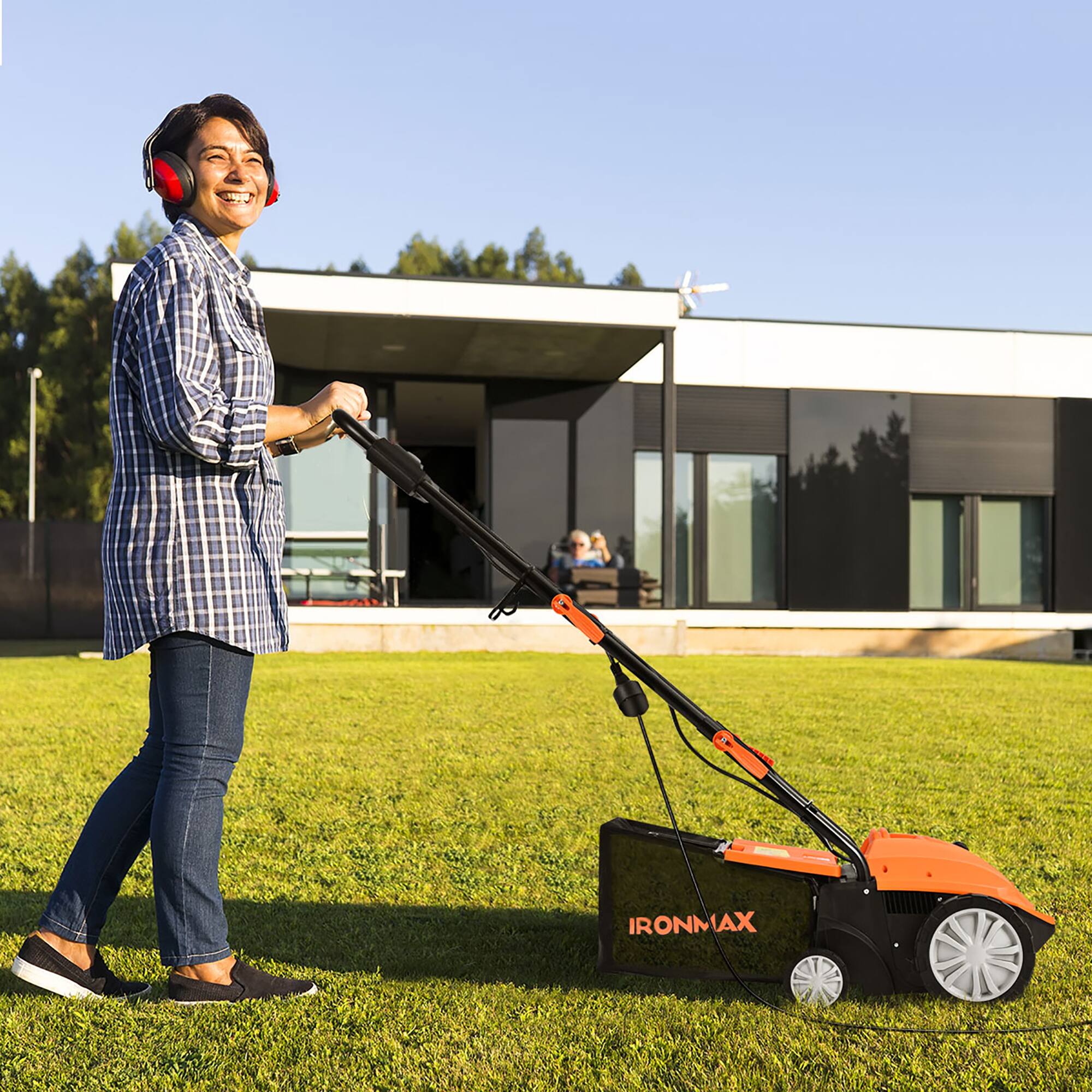 Alt View 7. Costway - Costway 12Amp Corded Scarifier 13" Electric Lawn Dethatcher with 40L/11-Gal Collection Bag - Orange.