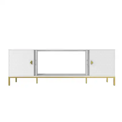 Front. Boyel Living - TV Stand Fits TVs up to 75 to 80 in. - White.
