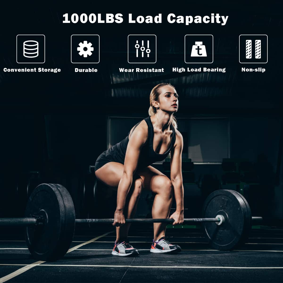 "1000LBS Load Capacity: Convenient Storage, Durable, Wear Resistant, High Load Bearing, Non-slip."