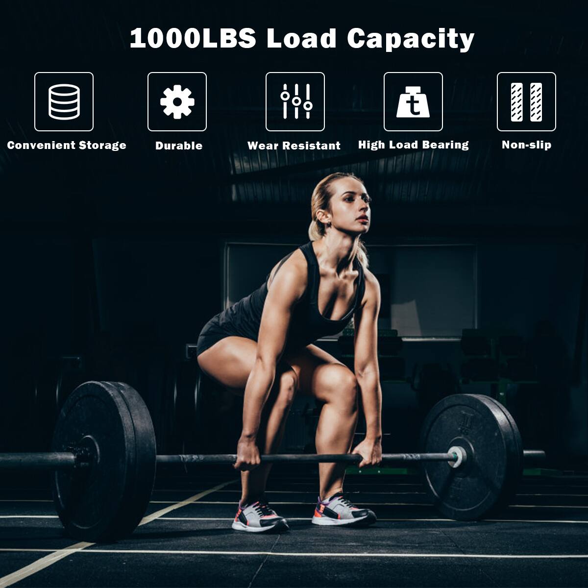 "1000LBS Load Capacity: Convenient Storage, Durable, Wear Resistant, High Load Bearing, Non-slip."