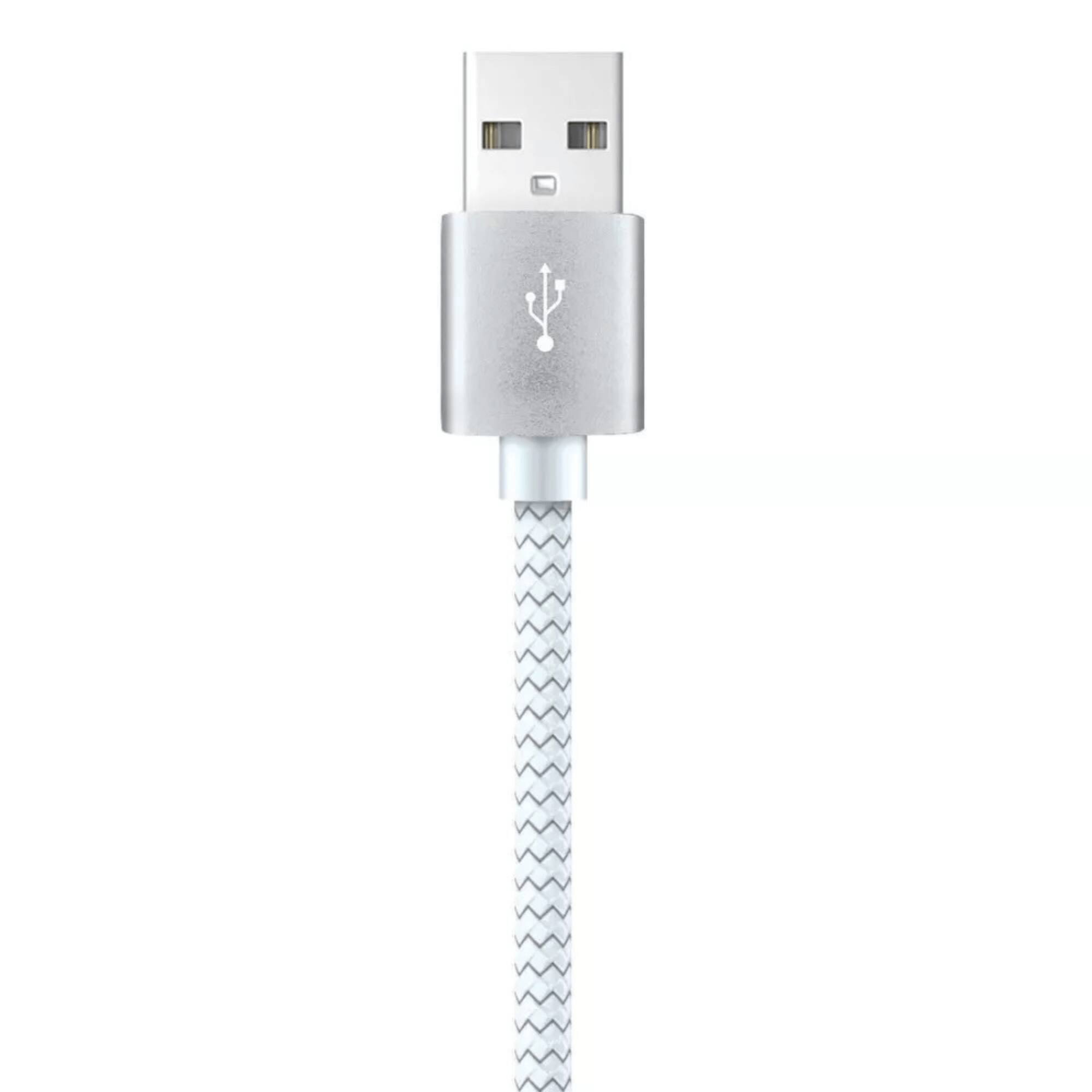 Alt View 2. Xyst - Charge and Sync USB to USB-C Braided Cable 10Ft - White.