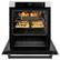 Angle. ZLINE - ZLINE 30 in. Autograph Wall Oven w/ Air Fry in Satin Stainless Steel w/ Black Handle - Satin Stainless Steel.