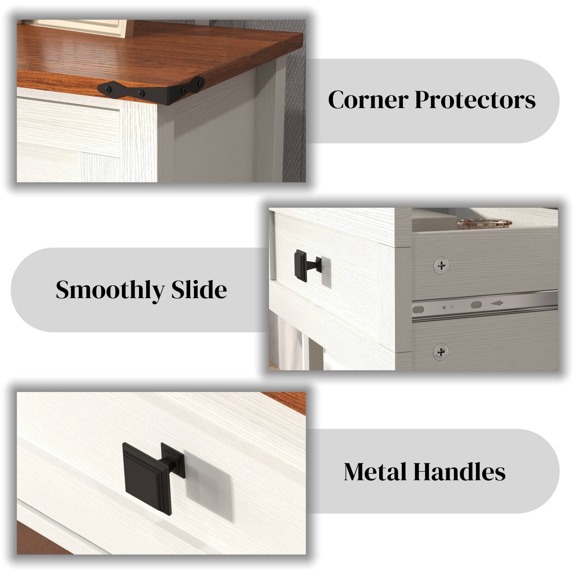 Corner Protectors  
Smoothly Slide  
Metal Handles