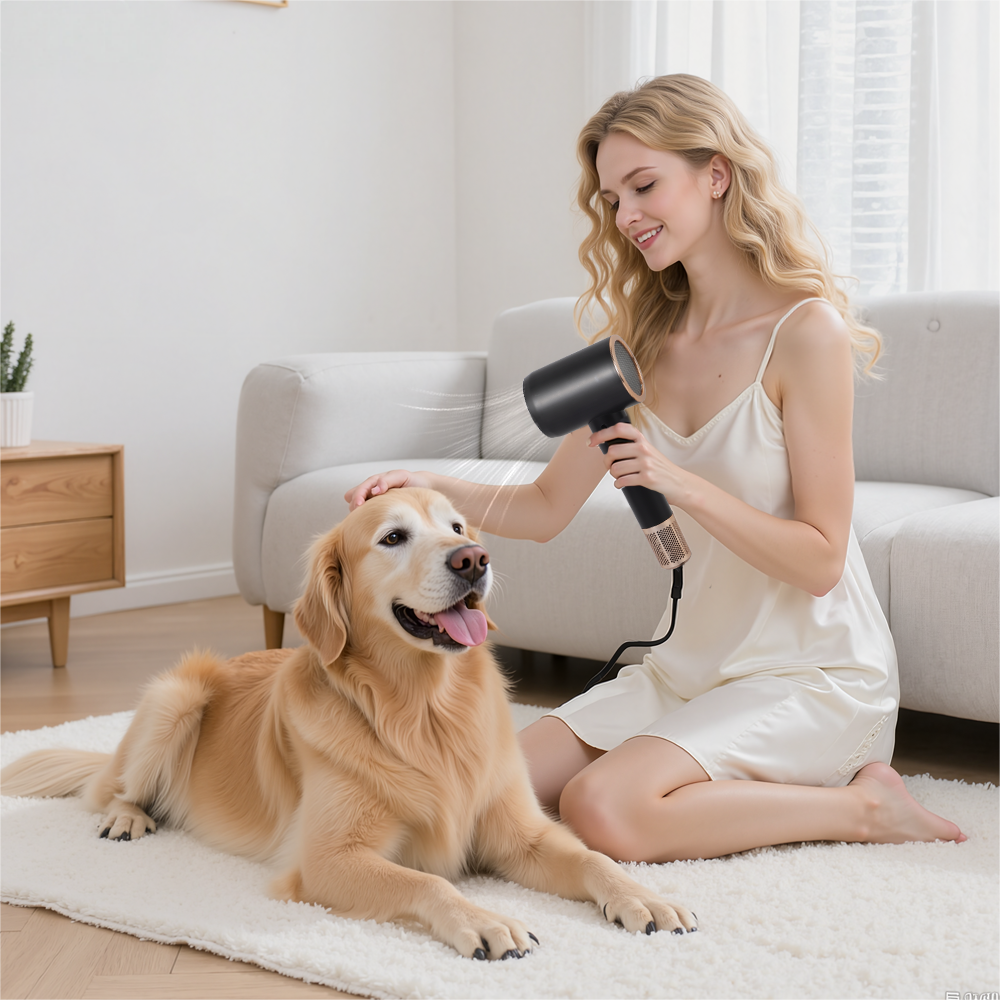 Alt View 5. Morfone - 10pcs hammer style hair dryer,adjustable hot and cold air. A hair set with comb hair clips and a fan-shaped nozzle..