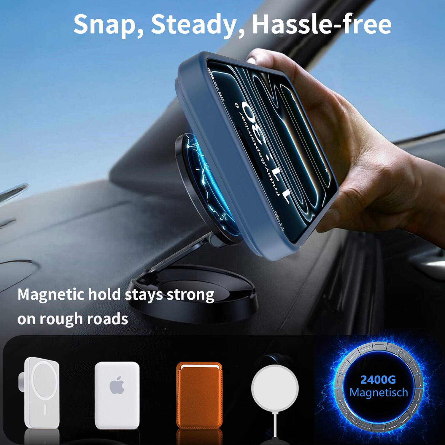 Dteck for Apple iPhone 18 Pro Magnetic Matte Case with Folding Metal ...
