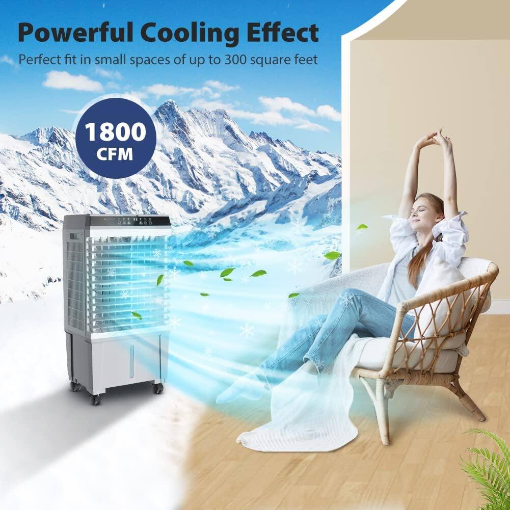 Powerful Cooling Effect  
Perfect fit in small spaces of up to 300 square feet  
1800 CFM