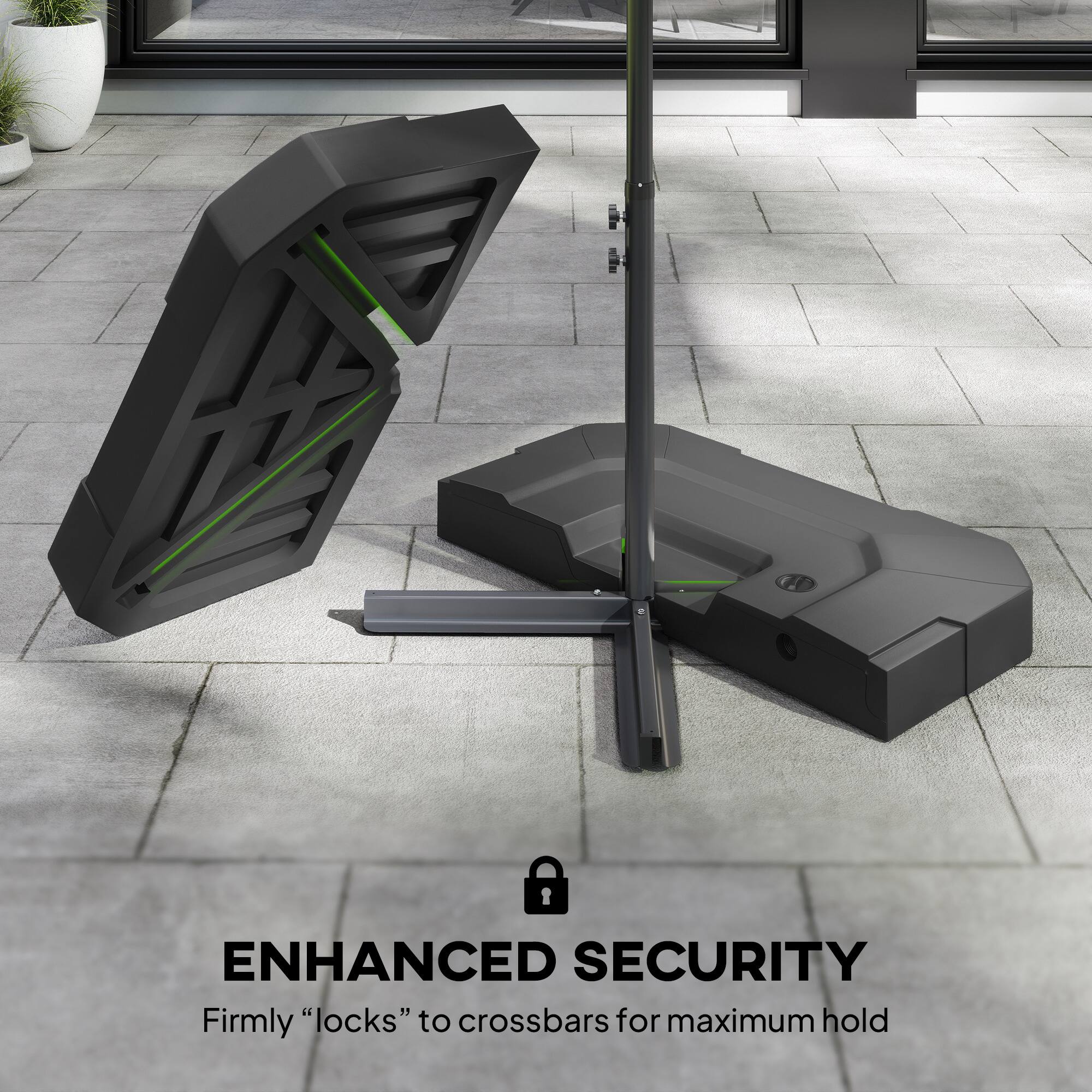ENHANCED SECURITY  
Firmly "locks" to crossbars for maximum hold