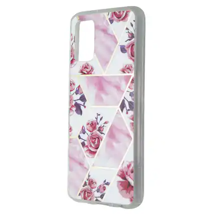 Front. Mybat - MyBat Fusion Series Protector Cover Case for Samsung Galaxy A02s - Rose Marble - Pink.