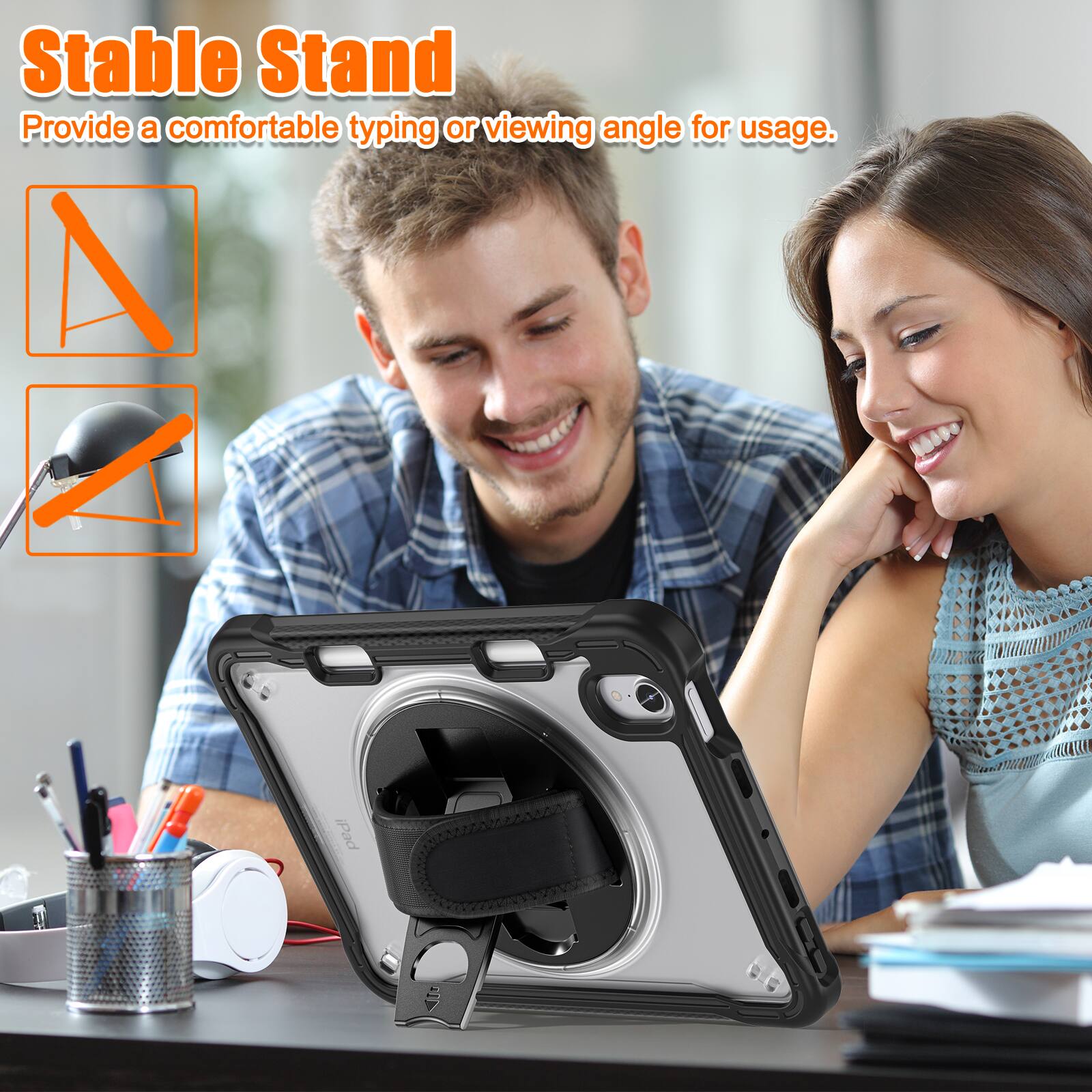 Stable Stand  
Provide a comfortable typing or viewing angle for usage.