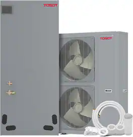 Tosot - 60,000 BTU Ducted Central Air Conditioner Heat Pump, 5 Ton Inverter Split System AC, 50 Ft Copper Line Set, 18.5 SEER2 - Gray