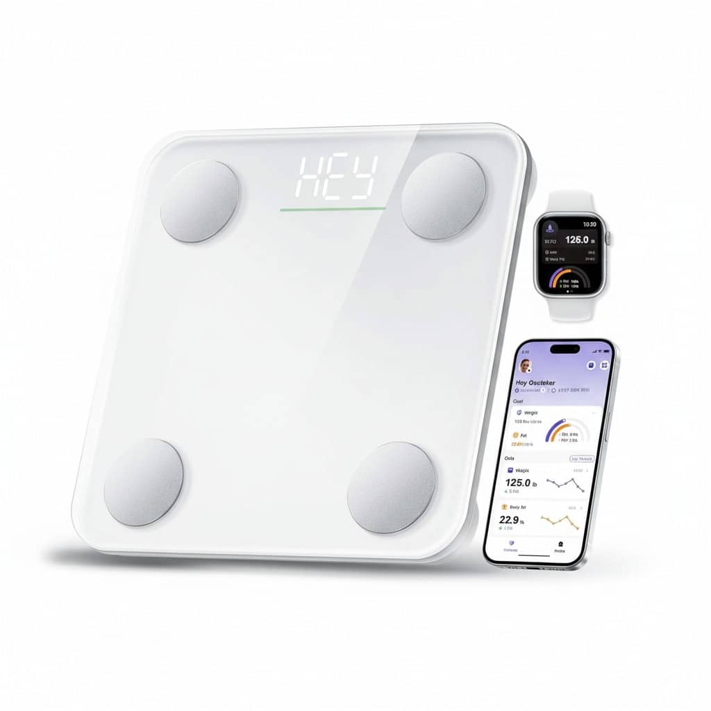 FINEAK - Smart Scale-Precise Body Composition & Fitness Tracking App - White