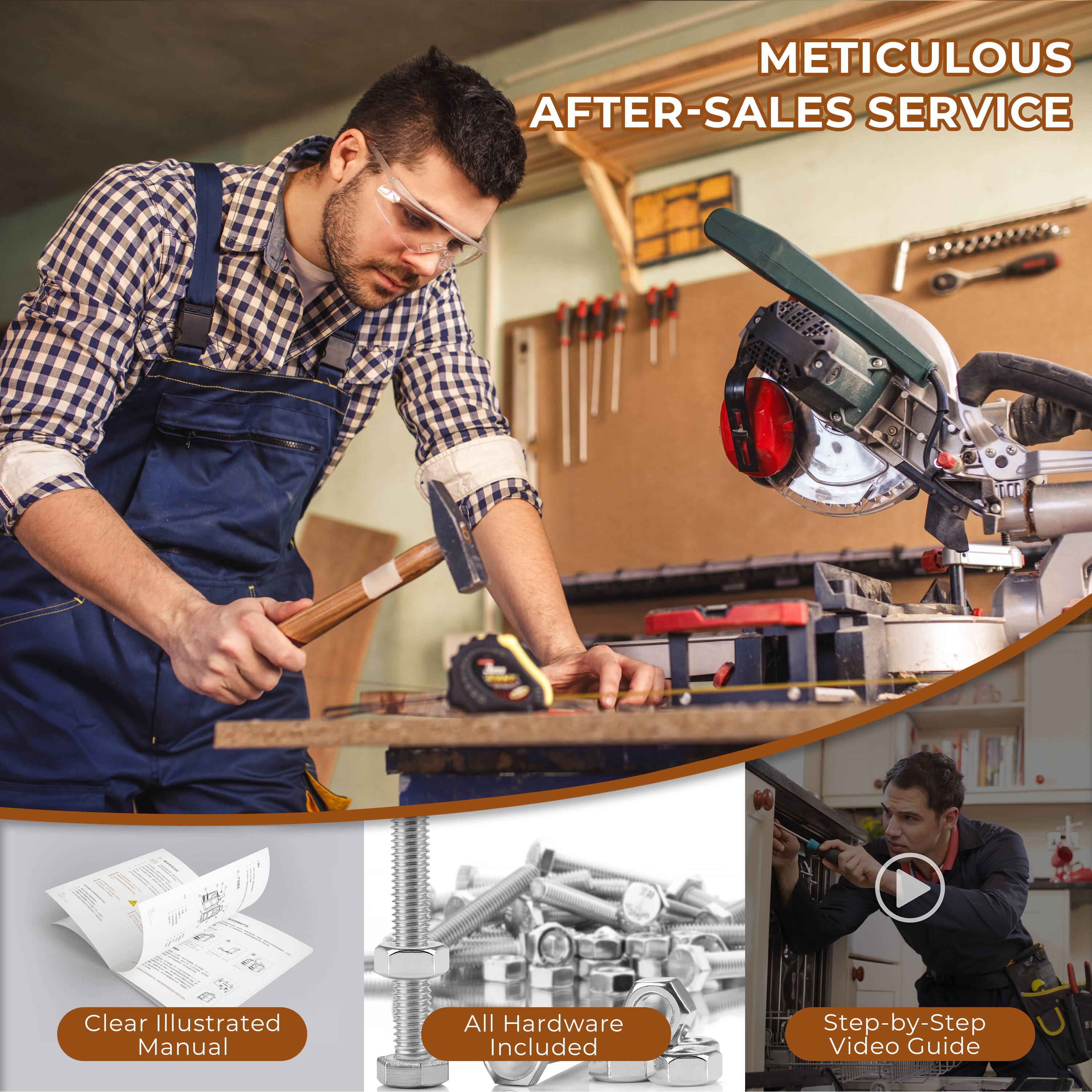 METICULOUS AFTER-SALES SERVICE

- Clear Illustrated Manual
- All Hardware Included
- Step-by-Step Video Guide