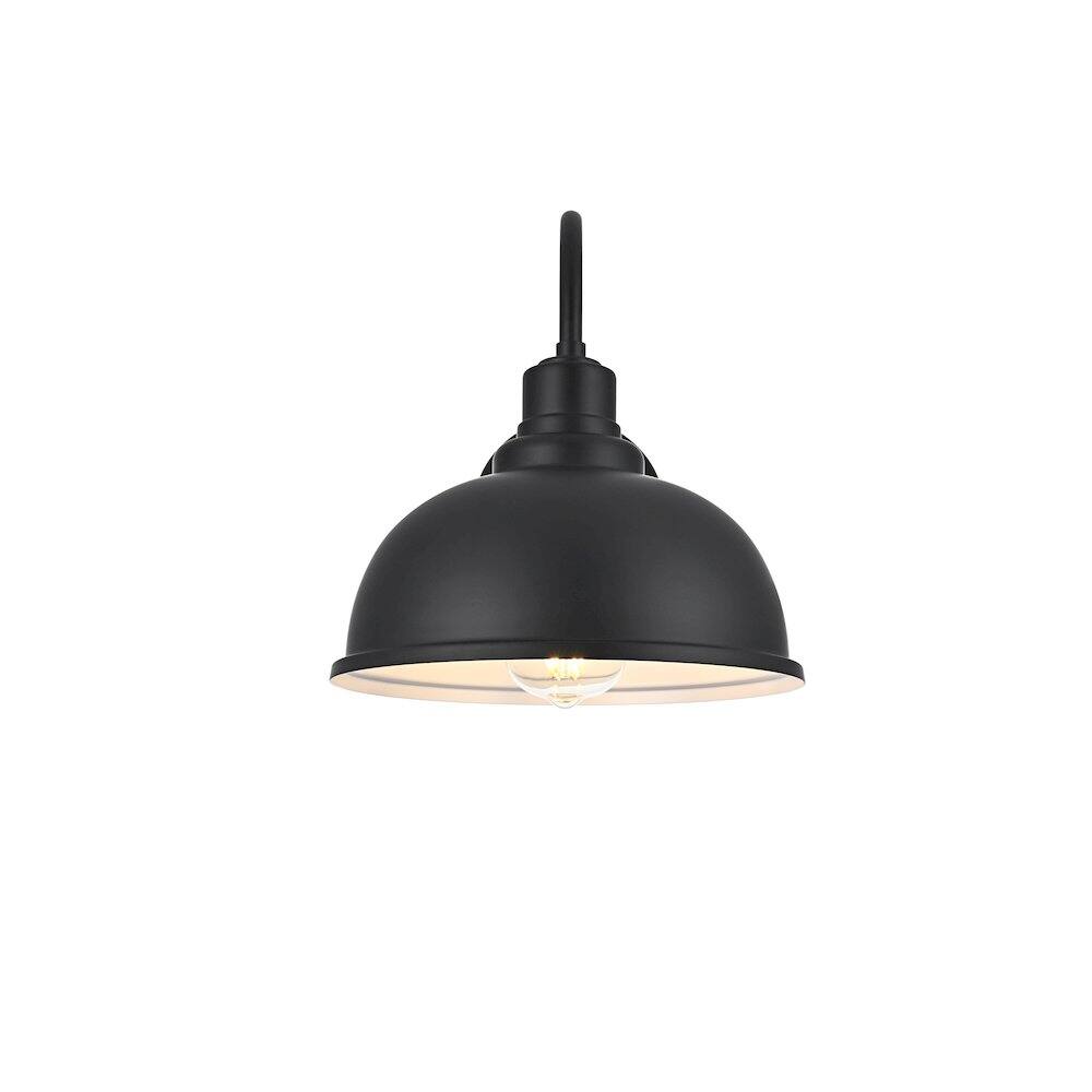 Alt View 1. Elegant Lighting - Aron 9.5 Inch Outdoor Wall Sconce In Black - Black.