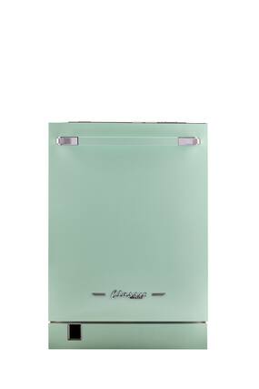 Front. Unique Appliances - 24" Classic Retro Panel Ready Top Control Dishwasher, 42 dBa - Summer Mint Green.