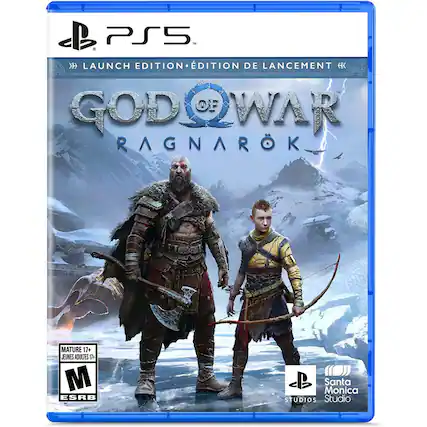 PS5
LAUNCH EDITION • ÉDITION DE LANCEMENT
GOD OF WAR
RAGNARÖK
MATURE 17+
JEUNES ADULTES 17+
ESRB
Santa Monica Studios
Studio
M - T (Teen 13+)