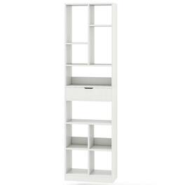 Kadyn - 7-Tier 180cm Floor-Standing Bookshelf with Drawer - Display Rack & Storage Shelf - White
