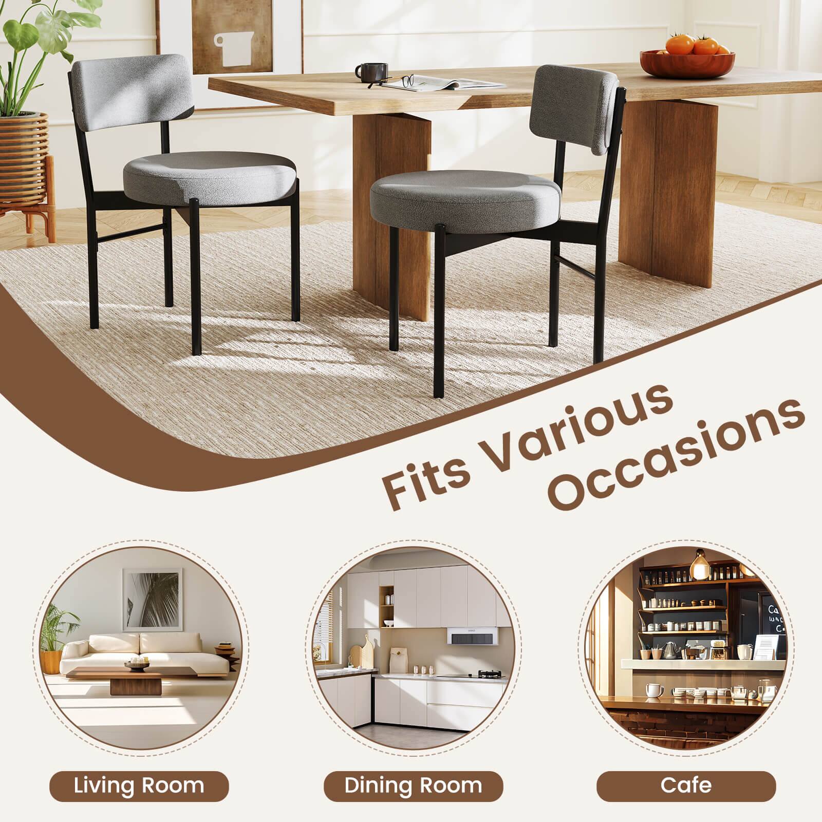 Costway Dining Chair Set of 4 with Curved Backrest Padded