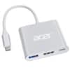 Front. Acer - USB C to HDMI Adapter, 4K USB C Hub with 100W PD, USBA 3.0 Port, HDMI to USBC Multiport Digital AV Converter for MacBook - Silver.
