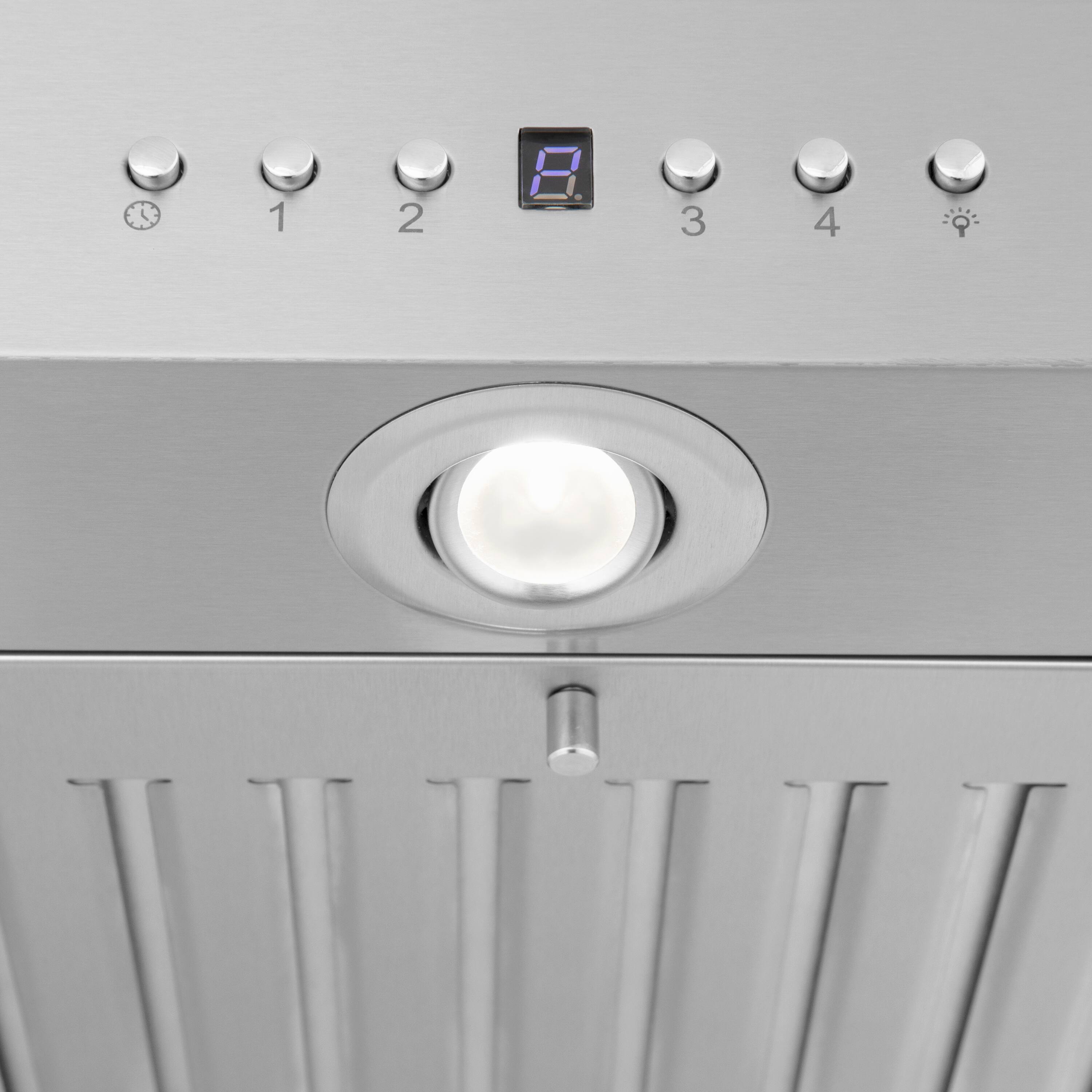 Alt View 7. ZLINE - 30 in. ZLINE CrownSound™Ducted Vent Island Mount Range Hood in Stainless Steel with Built-in Bluetooth Speakers - Stainless steel.