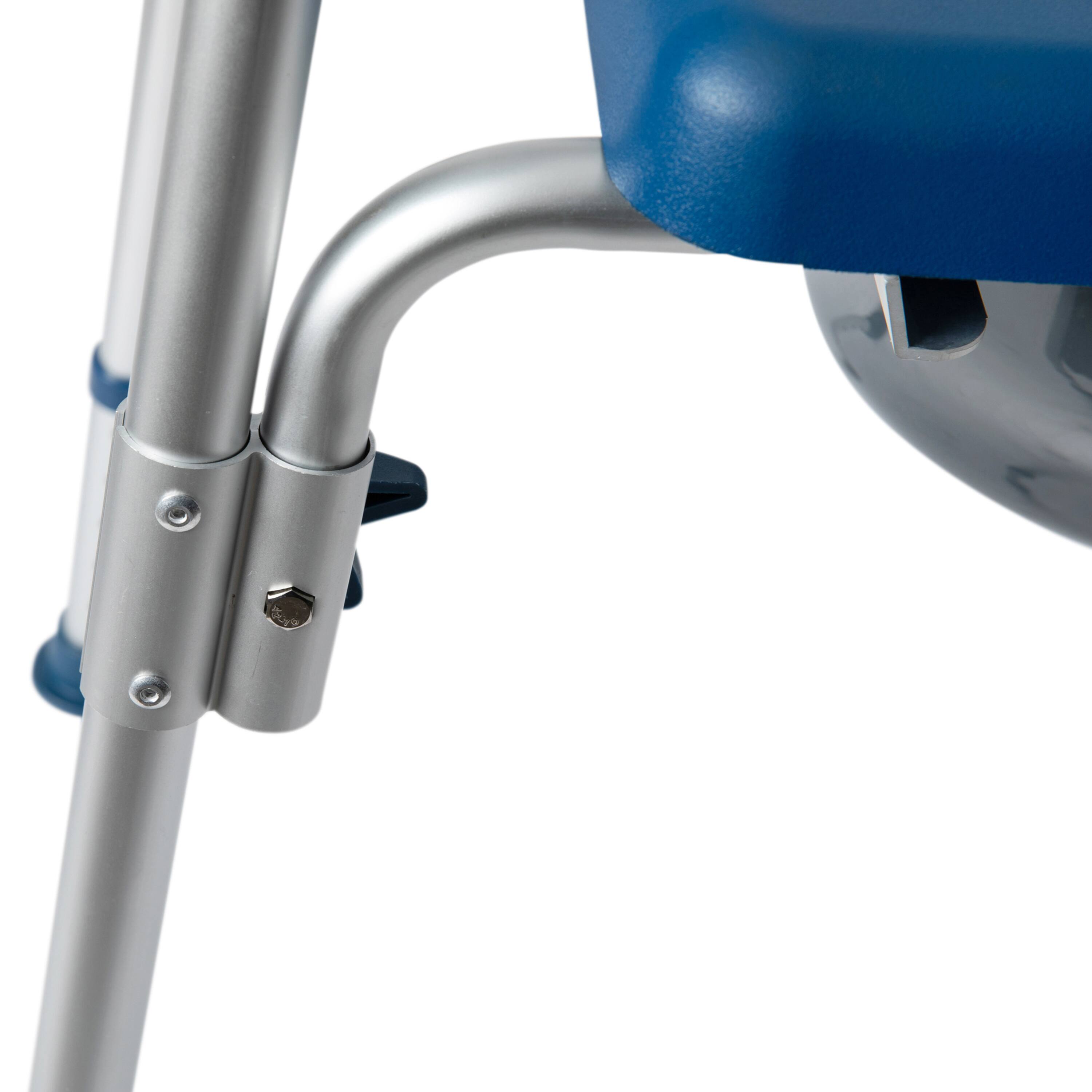Alt View 9. Emma + Oliver - Height Adjustable Portable Heavy Duty Commode and Shower Chair - Blue.