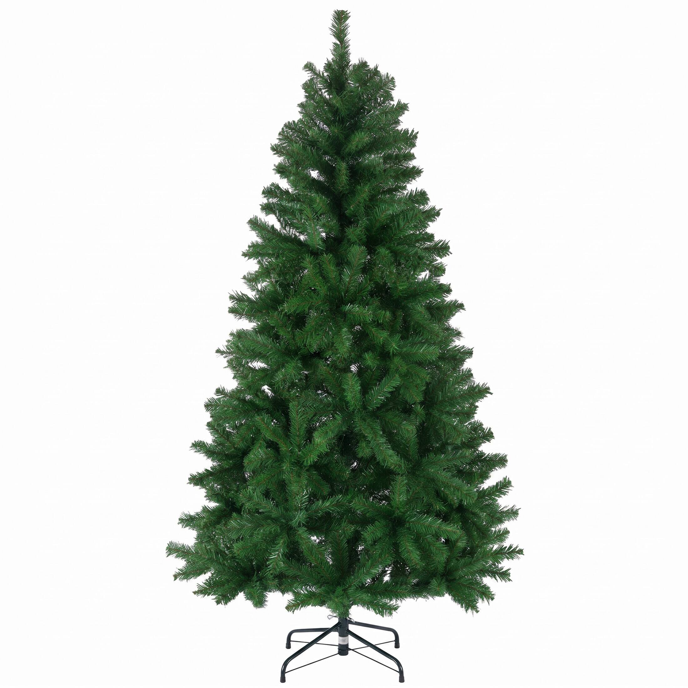 Front. Sweetcrispy - Classic Spruce Hinged Artificial Christmas Tree w/ Foldable Base - Green.