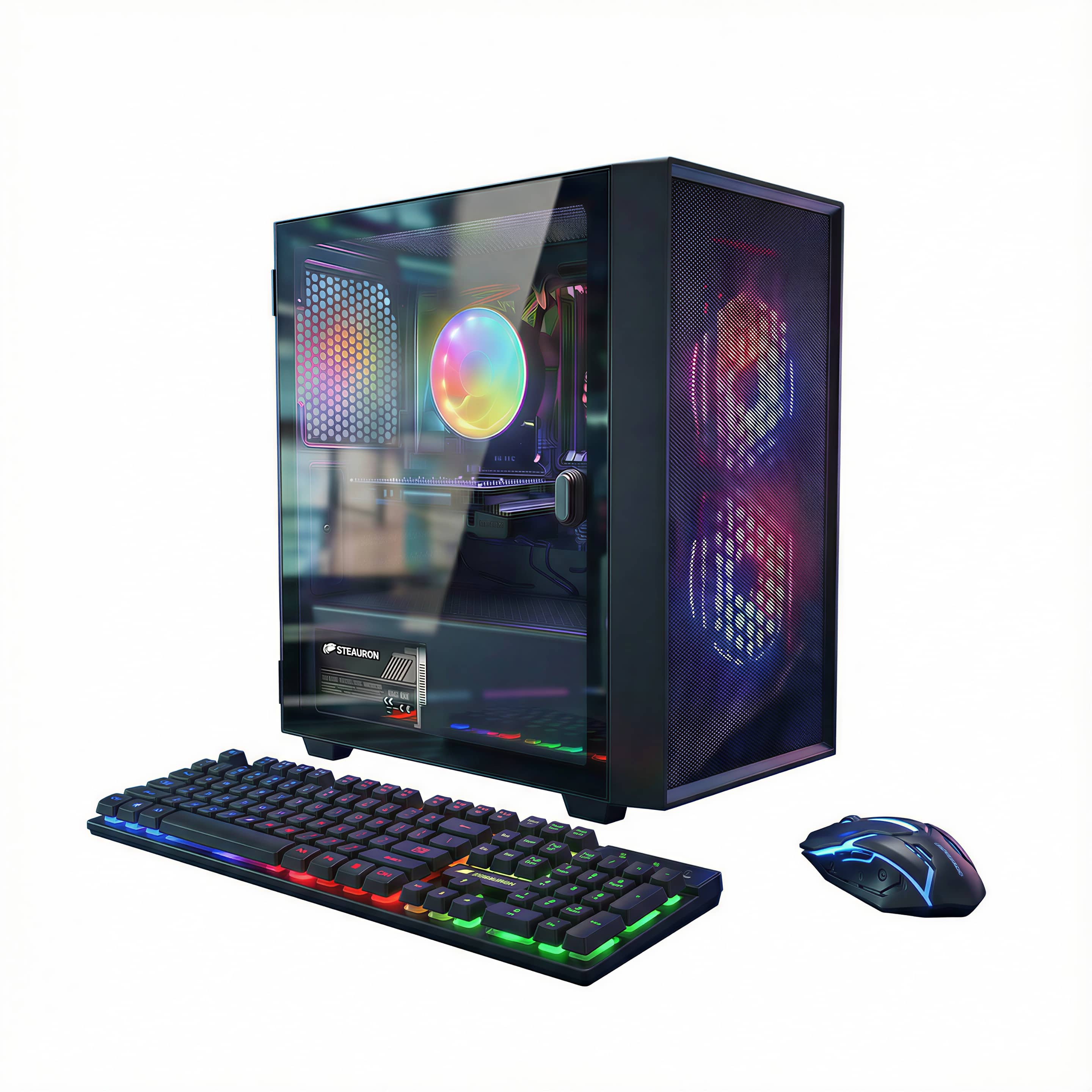 STGAubron - Gaming Desktop PC, Radeon RX 550 4G, Intel Core i5 up to 3.7GHz, 16G RAM, 512G SSD, WiFi 6, BT 5.3, Win11H - Black