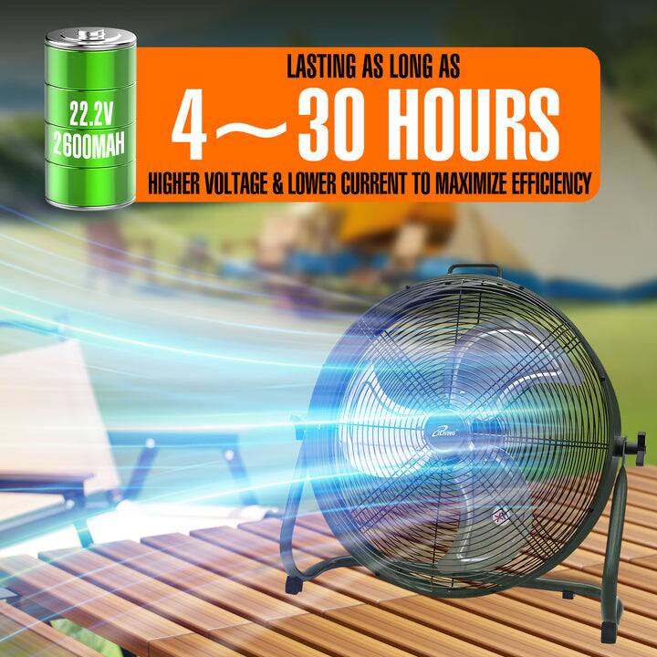 LASTING AS LONG AS 4 ~ 30 HOURS  
22.2V 2600MAH  
HIGHER VOLTAGE & LOWER CURRENT TO MAXIMIZE EFFICIENCY